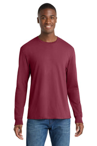 Port & Co Beach Wash Garment-Dyed Long Sleeve Tee PC099LS - Merlot