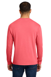 Port & Co Beach Wash Garment-Dyed Long Sleeve Tee PC099LS - Neon Coral Back