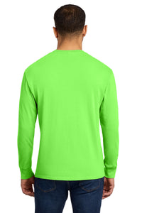 Port & Co Beach Wash Garment-Dyed Long Sleeve Tee PC099LS - Neon Green Back