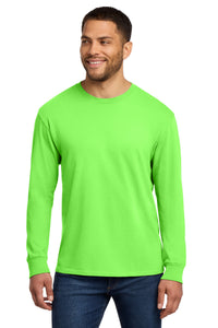 Port & Co Beach Wash Garment-Dyed Long Sleeve Tee PC099LS - Neon Green