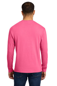 Port & Co Beach Wash Garment-Dyed Long Sleeve Tee PC099LS - Neon Pink Back