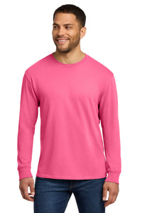Port & Co Beach Wash Garment-Dyed Long Sleeve Tee PC099LS - Neon Pink