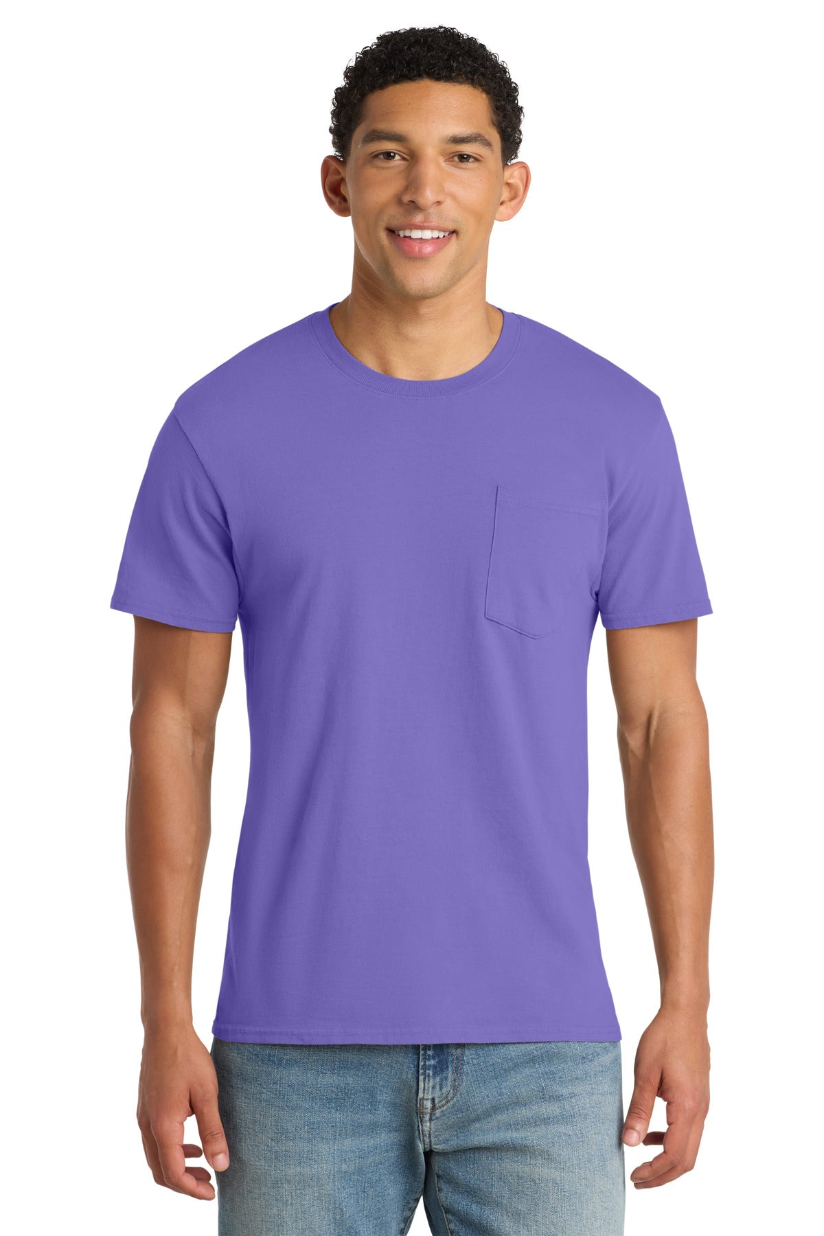 Port & Co Beach Wash Garment-Dyed Pocket Tee - Amethyst