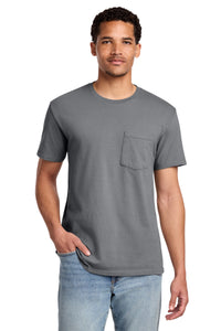 Port & Co Beach Wash Garment-Dyed Pocket Tee - Coal