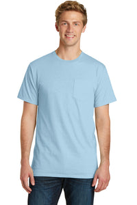 Port & Co Beach Wash Garment-Dyed Pocket Tee - Glacier