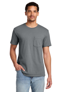 Port & Co Beach Wash Garment-Dyed Pocket Tee - Pewter