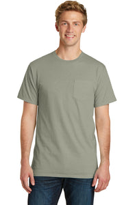 Port & Co Beach Wash Garment-Dyed Pocket Tee - Walnut