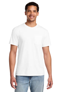 Port & Co Beach Wash Garment-Dyed Pocket Tee - White