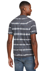 Port & Co Allover Stripe Tie-Dye Tee PC142 - Graphite/ Light Grey Back