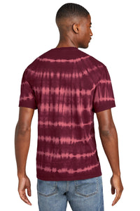 Port & Co Allover Stripe Tie-Dye Tee PC142 - Merlot/ Burgundy Back