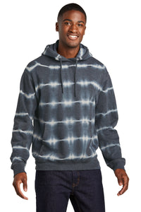 Port & Co Allover Stripe Tie-Dye Fleece PC143 - Graphite/ Light Grey