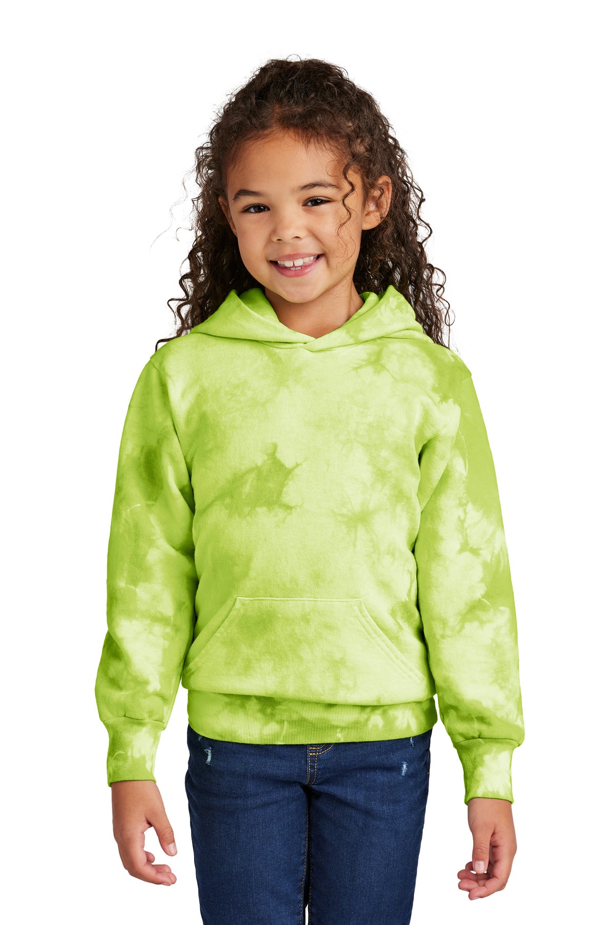 Port & Co Youth Crystal Tie-Dye Pullover Hoodie PC144Y - Lemon Lime
