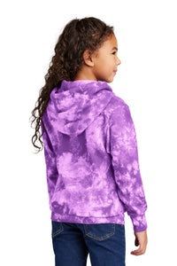 Port & Co Youth Crystal Tie-Dye Pullover Hoodie PC144Y - Purple Back