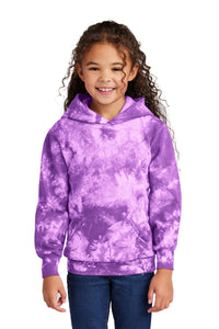 Port & Co Youth Crystal Tie-Dye Pullover Hoodie PC144Y - Purple