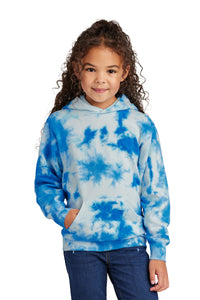 Port & Co Youth Crystal Tie-Dye Pullover Hoodie PC144Y - True Royal