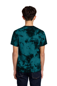 Port & Co Youth Crystal Tie-Dye Tee PC145Y - Black/ Teal Back