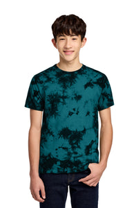 Port & Co Youth Crystal Tie-Dye Tee PC145Y - Black/ Teal