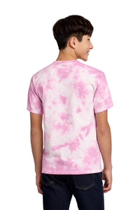 Port & Co Youth Crystal Tie-Dye Tee PC145Y - Bright Pink Back