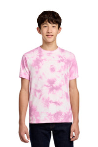 Port & Co Youth Crystal Tie-Dye Tee PC145Y - Bright Pink