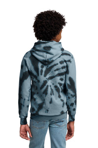Port & Co Youth Tie-Dye Pullover Hooded Sweatshirt - Black Back