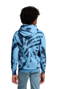 Port & Co Youth Tie-Dye Pullover Hooded Sweatshirt - Navy Back
