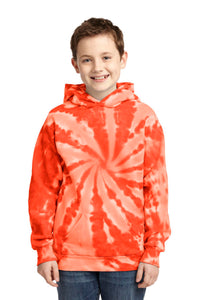 Port & Co Youth Tie-Dye Pullover Hooded Sweatshirt - Orange