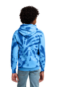 Port & Co Youth Tie-Dye Pullover Hooded Sweatshirt - Royal Back