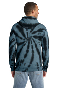 Port & Co Tie-Dye Pullover Hooded Sweatshirt - Black Back