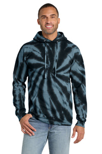 Port & Co Tie-Dye Pullover Hooded Sweatshirt - Black