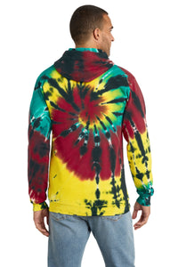 Port & Co Tie-Dye Pullover Hooded Sweatshirt - Island Spiral Back