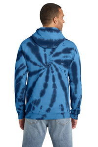 Port & Co Tie-Dye Pullover Hooded Sweatshirt - Navy Back