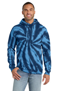 Port & Co Tie-Dye Pullover Hooded Sweatshirt - Navy