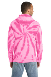Port & Co Tie-Dye Pullover Hooded Sweatshirt - Pink Back