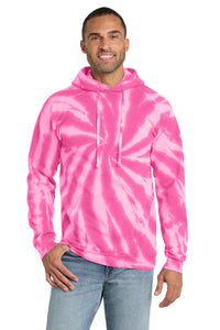Port & Co Tie-Dye Pullover Hooded Sweatshirt - Pink