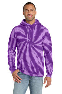 Port & Co Tie-Dye Pullover Hooded Sweatshirt - Purple