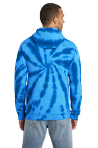 Port & Co Tie-Dye Pullover Hooded Sweatshirt - Royal Back