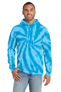 Port & Co Tie-Dye Pullover Hooded Sweatshirt - Turquoise