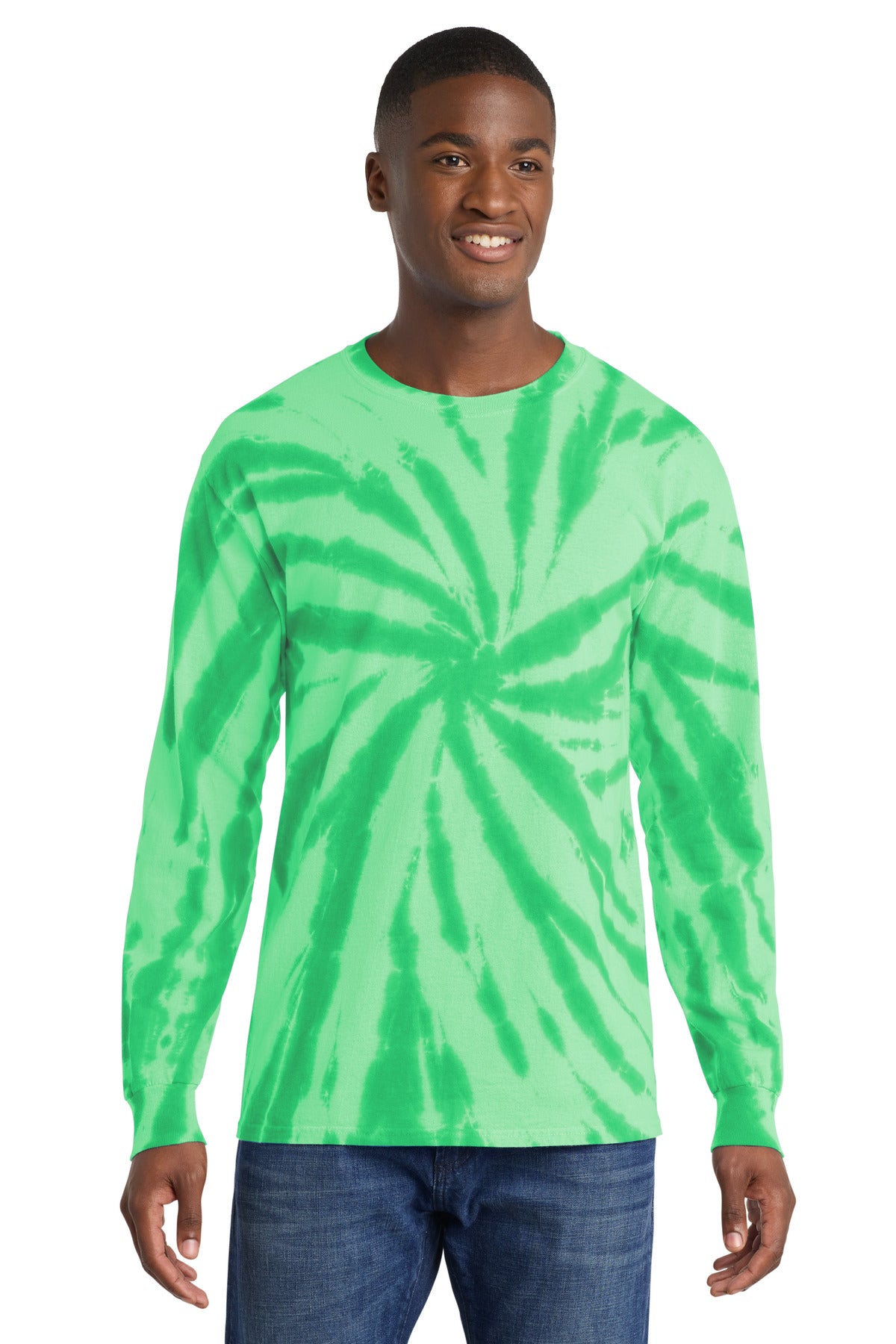 Port & Co Tie-Dye Long Sleeve Tee - Kelly