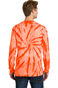 Port & Co Tie-Dye Long Sleeve Tee - Orange Back