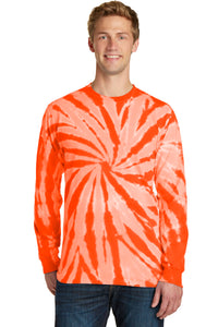 Port & Co Tie-Dye Long Sleeve Tee - Orange