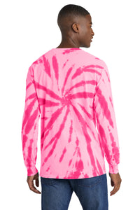 Port & Co Tie-Dye Long Sleeve Tee - Pink Back