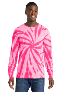 Port & Co Tie-Dye Long Sleeve Tee - Pink