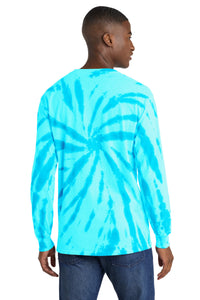 Port & Co Tie-Dye Long Sleeve Tee - Turquoise Back