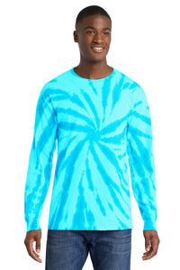 Port & Co Tie-Dye Long Sleeve Tee - Turquoise