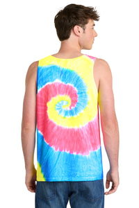 Port & Co Tie-Dye Tank Top - Neon Rainbow Back