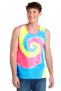 Port & Co Tie-Dye Tank Top - Neon Rainbow