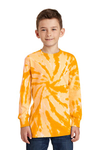 DISCONTINUED Port & Company Youth Tie-Dye Long Sleeve Tee - Gold