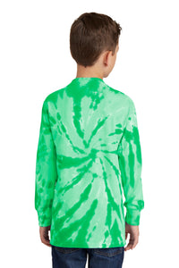 DISCONTINUED Port & Company Youth Tie-Dye Long Sleeve Tee - Kelly Back