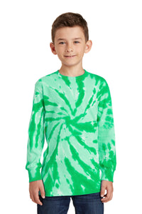 DISCONTINUED Port & Company Youth Tie-Dye Long Sleeve Tee - Kelly