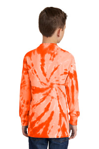 DISCONTINUED Port & Company Youth Tie-Dye Long Sleeve Tee - Orange Back